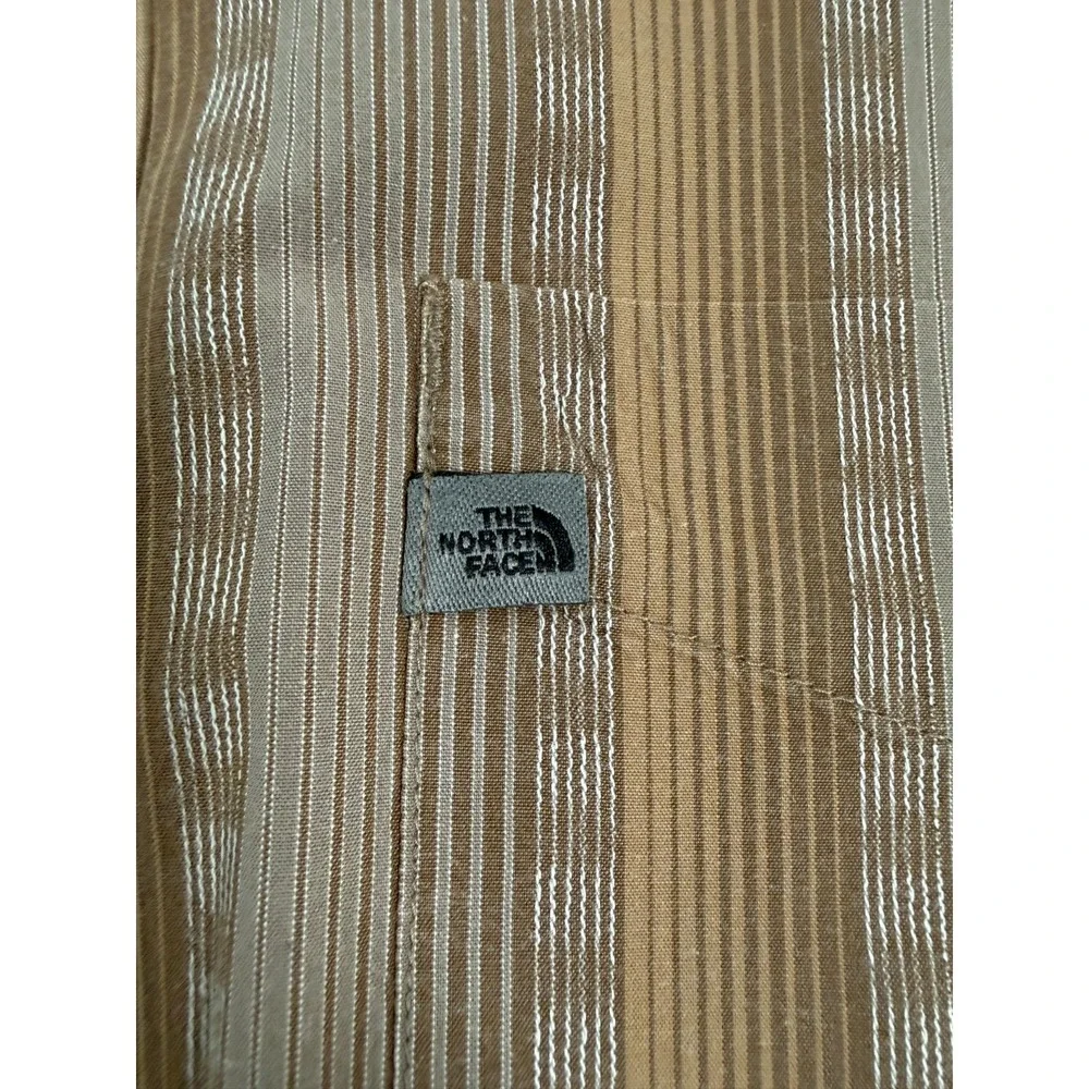 The North Face A5 Series Shirt Men's L Brown Stripe Button Casual DadCore